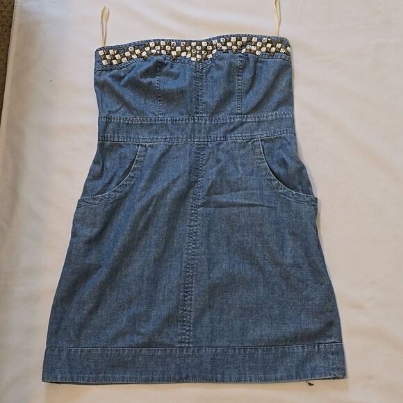 We the Free Strapless y2k Denim Dress 2 - Picture 1 of 10